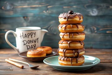 Donut, national donuts day concept.