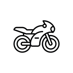 Motorbike Icon Outline Vector On White Background, Motorcycle Outline Icon Vector Illustration On White
