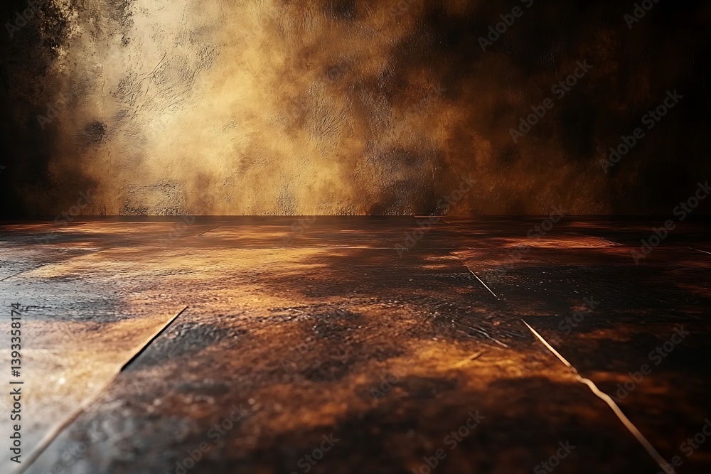 Poster dramatic grunge texture background in dark brown and gold tones abstract metallic surface with rusti