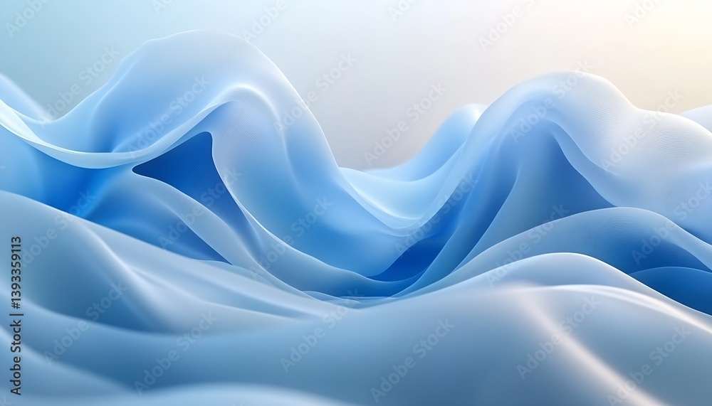 Aufkleber soothing light blue waves softly rippling across a serene background in a calming design : generativ