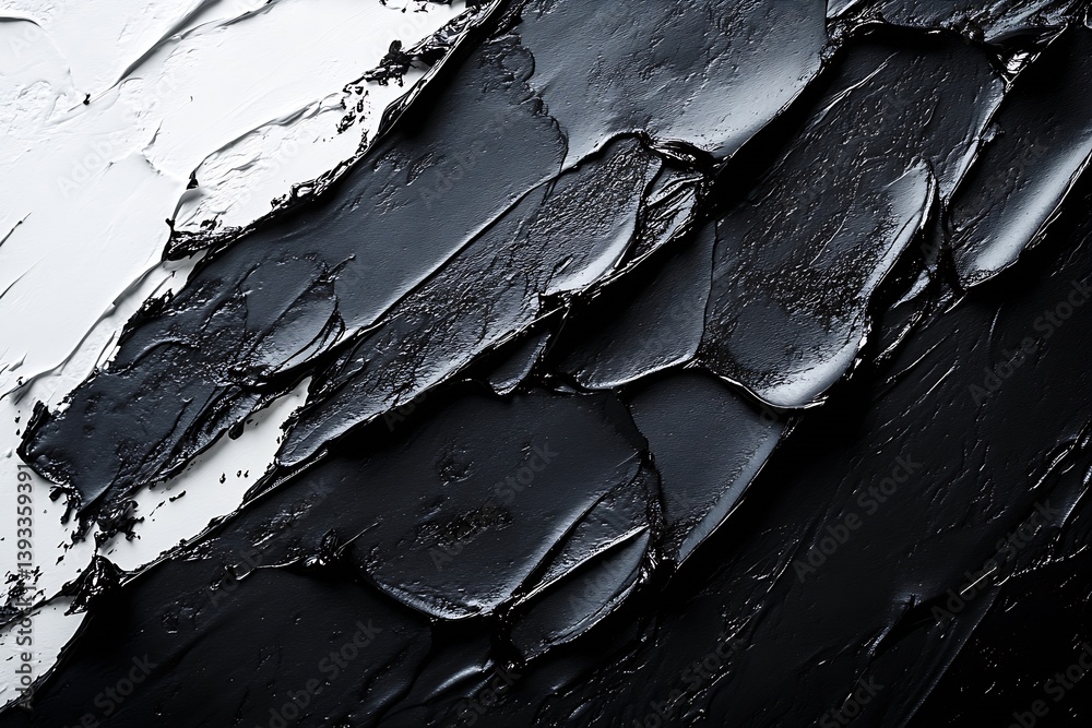 Poster abstract black and white textured paint strokes background art modern minimalist design : generative