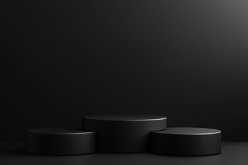 Stylish Black Podium Display for Product Presentation