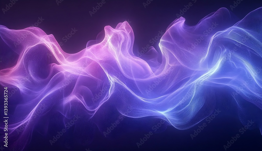 Poster Soft Flowing Waves in Elegant Colors Creating a Dreamlike Atmosphere : Generative AI