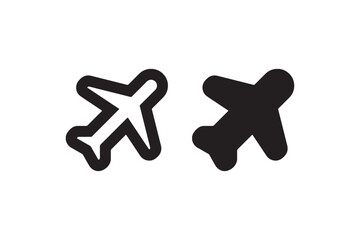 Fototapeta premium Airplane icons in black and white style Vector