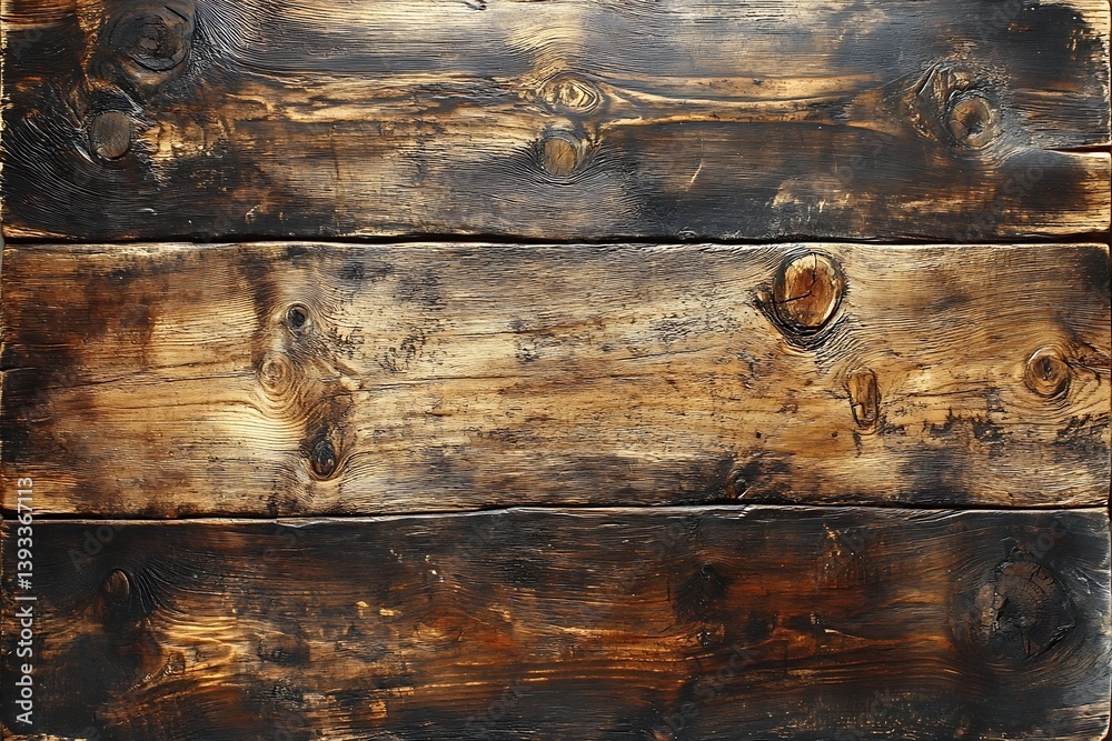 Aufkleber rustic dark wood texture background old wooden planks with grain and knots for vintage style design 