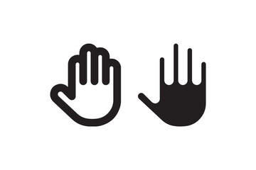 Hand gesture icons black and white vector Vector