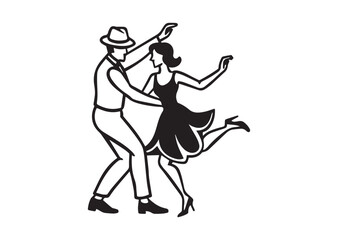 Swing Dance Silhouette Vector