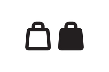 Minimal shopping bag icons in bold style Vector