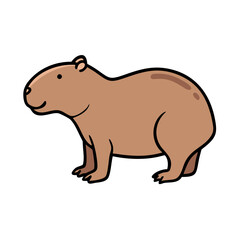 Cute capybara cartoon vector illustration rodent animal drawing design art on transparent background