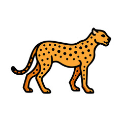 Illustration of cheetah vector drawing fast animal feline predator mammal art on transparent background