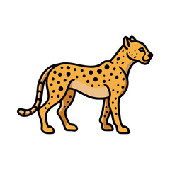 Cheetah drawing illustration vector image of african wildlife animal design on transparent background