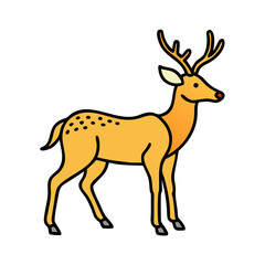 Obraz premium Illustration of a deer with antlers woodland animal wildlife drawing art design on transparent background