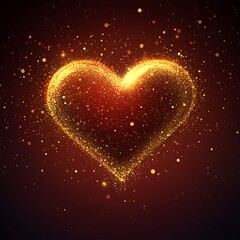 A Glowing Heart Shaped Figure Constructed From Sparkling Particle Elements