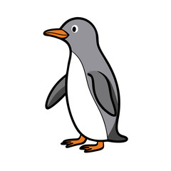 Gentoo penguin cartoon illustration vector image of antarctic bird animal on transparent background
