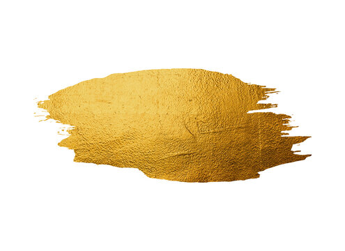 Gold ink texture paint. Shining brush background