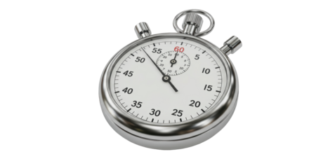 Isolated Classic Chrome Stopwatch for Timing