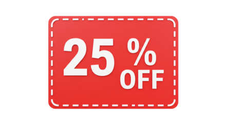 Isolated 25 Percent Off Discount Label Marketing Promotion