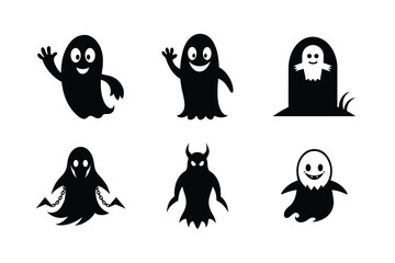 Ghost silhouette vector illustration bundle 
