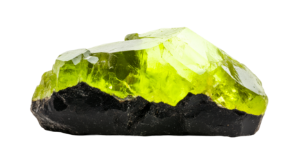 Crystal Mineral Gemstone on Black Background, cut out transparent