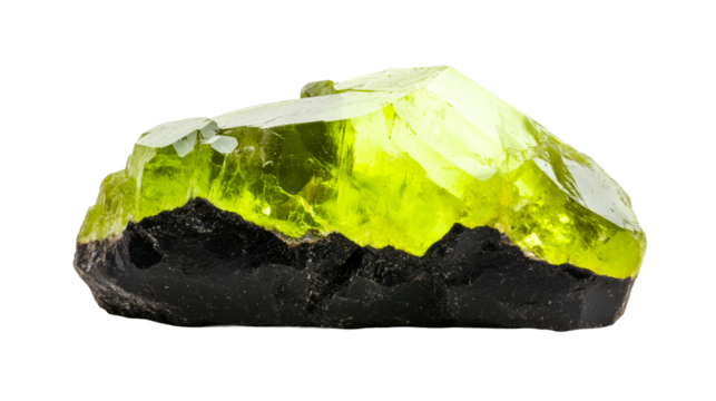 Crystal Mineral Gemstone on Black Background, cut out transparent