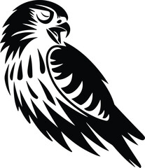 Kestrel Silhouette Set for Bird of Prey and Wildlife Designs Flying Kestrel Falcon Silhouettes for Nature and Hunting Projects