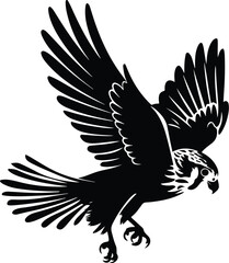 Kestrel Silhouette Set for Bird of Prey and Wildlife Designs Flying Kestrel Falcon Silhouettes for Nature and Hunting Projects