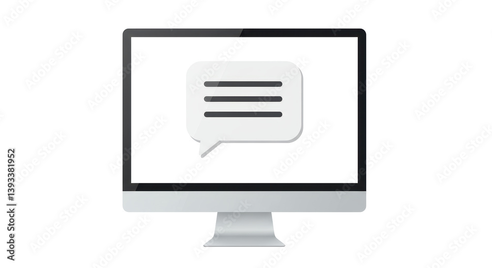 Poster isolated monitor displaying speech bubble