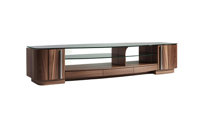 Luxury Glass and Wood Furniture on Transparent Background