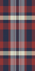 Vibrant red, navy, and cream plaid pattern.  Perfect for textile design, apparel, website backgrounds, or autumnal themed projects.