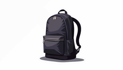 Fototapeta premium Sleek geometric backpack design on pure white background, modern minimalism