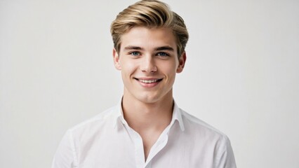 A happy person with a smile, suitable for portrait or lifestyle photography