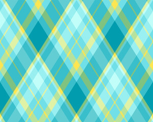 Argyle pattern of geometric rhombus. Harlequin check wallpaper design. Classic diamond shaped textile material for web background, print fabric clothing, sweater, wrapping paper, gift card, invitation