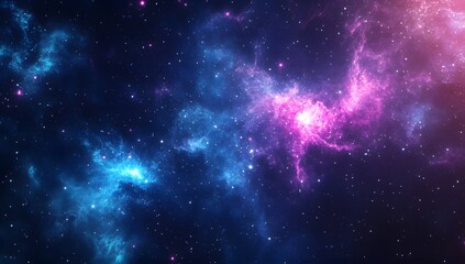 Obraz premium Colorful nebula with stars in deep space cosmic background galaxy illustration.