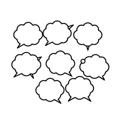 Fototapeta premium Speech Bubbles Cluster Icon Illustration