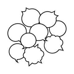 Set of Blank Speech Bubbles in Various Shapes and Outlines