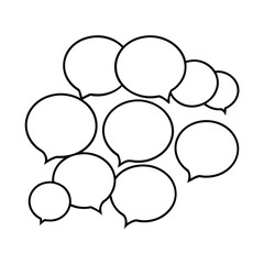 Set of Blank Speech Bubbles in Various Shapes and Outlines