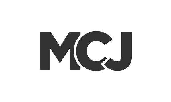 MCJ logo design template with strong and modern bold text. Initial based vector logotype featuring simple and minimal typography. Trendy company identity.