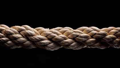 Braided Rope on black Background