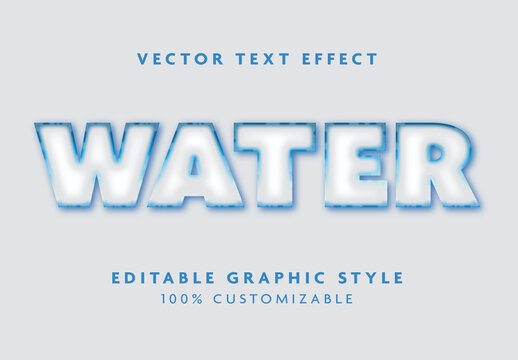 Blue And White Water Font Frozen Ice Text Effect