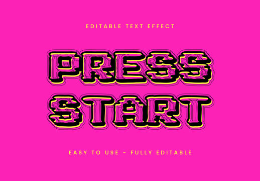 Black And Yellow Pixel Font Arcade Retro Text Effect