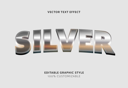 Silver And Black Silver Gradient Font Bold Chrome Text Effect