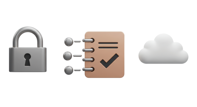 Isolated Data Protection Security Padlock Cloud - Powered by Adobe