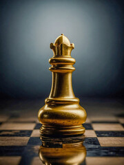 Golden pawn chess piece floating in mid-air, symbolizing strategy.