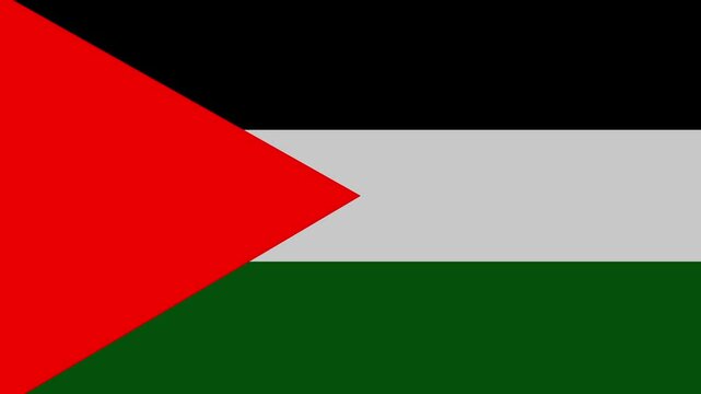 Palestine Flag Transition, Flag of jordan waving on a loopable 4K animation over an easily background.Palestine waving flag seamless looping animation