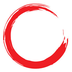 Yellow circle grunge shapes on a white background. Round brush painted circle brush stamps illustration of an orange and yellow