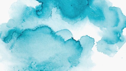 A soft and fluffy blue cloud depicted in watercolor style