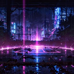 Futuristic anime wallpaper, digital art, AI
