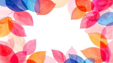 Leaf Frame with Vibrant Color Transparency, cut out transparent
