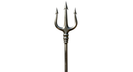 Isolated Silver Trident of Poseidon Mythological