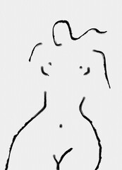 line art female shape icon